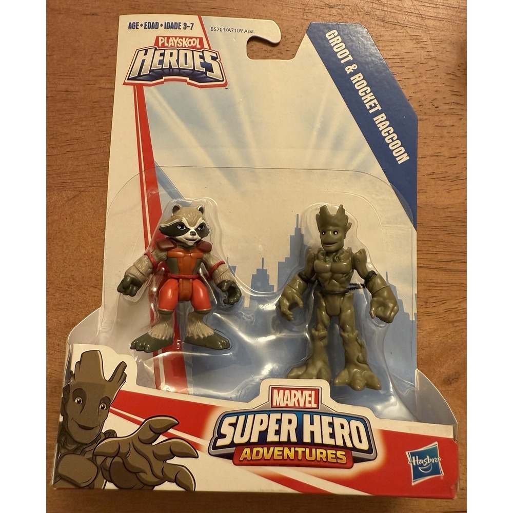 Playskool Super Hero Adventures ROCKET RACCOON & GROOT Guardians of the Galaxy